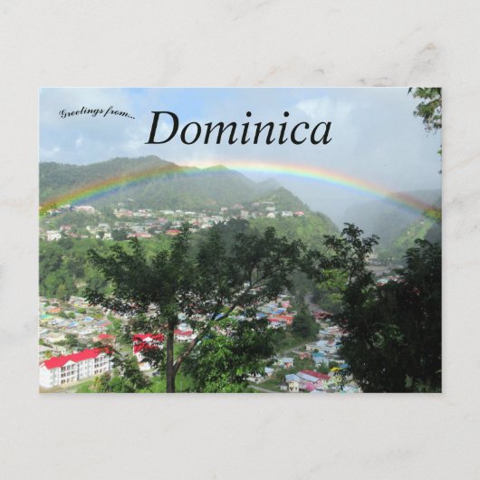 Regenbogen über dem Fluss Dominica Postkarte (Vorderseite)
