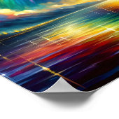 Regenbogen über dem Mond Poster (Ecke)