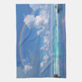 Regenbogen über dem Ozean Geschirrtuch (Vertikal)