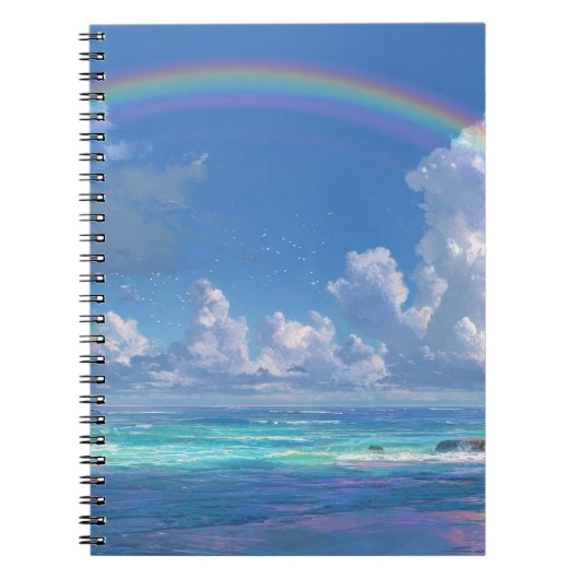 Regenbogen über dem Ozean Notizblock (Vorderseite)
