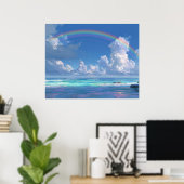 Regenbogen über dem Ozean Poster (Heimbüro)