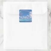 Regenbogen über dem Ozean Quadratischer Aufkleber (Tasche)