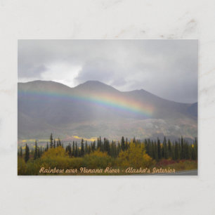 Regenbogen über dem Wert von Herbstfarben Postkarte