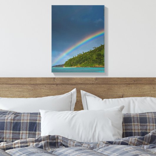 Regenbogen über der Insel, Amerikanisch-Samoa Leinwanddruck (Insitu (Schlafzimmer))