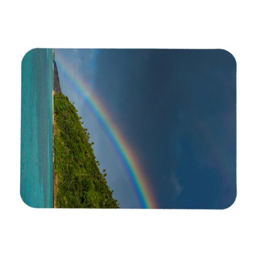 Regenbogen über der Insel, Amerikanisch-Samoa Magnet (Horizontal)