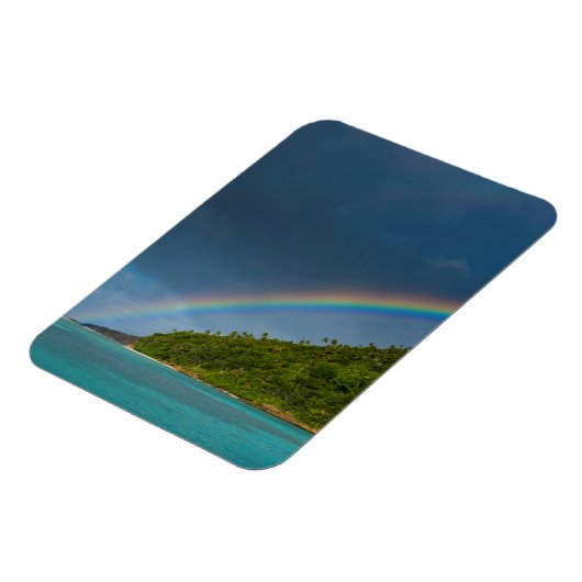 Regenbogen über der Insel, Amerikanisch-Samoa Magnet (Linke Seite)