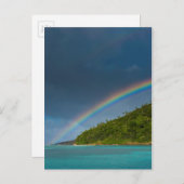 Regenbogen über der Insel, Amerikanisch-Samoa Postkarte (Vorne/Hinten)