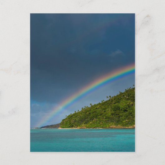 Regenbogen über der Insel, Amerikanisch-Samoa Postkarte (Vorderseite)