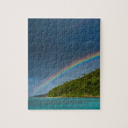 Regenbogen über der Insel, Amerikanisch-Samoa Puzzle (Vertikal)