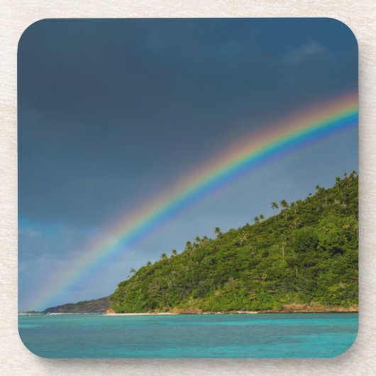 Regenbogen über der Insel, Amerikanisch-Samoa Untersetzer (Vorderseite)
