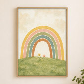 Regenbogen über der Wiese Wasserfarbenposter Poster