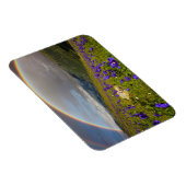 Regenbogen über einer blühenden Wiese Magnet (Rechte Seite)