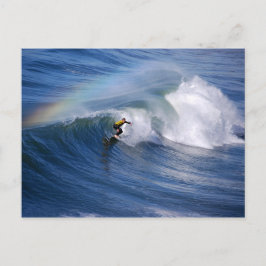 Regenbogen über einer kalifornischen Surfer-Postka Postkarte