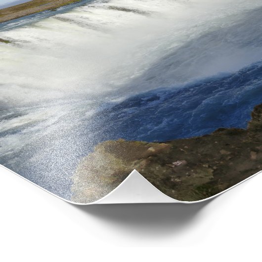 Regenbogen über Godafoss Wasserfall, Island Fotodruck (Ecke)