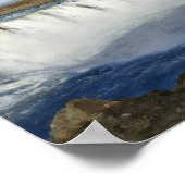 Regenbogen über Godafoss Wasserfall, Island Poster (Ecke)