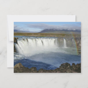 Regenbogen über Godafoss Wasserfall, Island Postkarte
