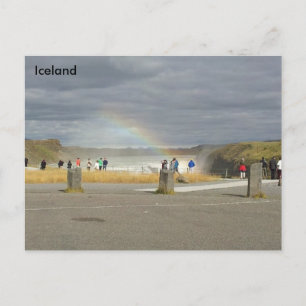 Regenbogen über Gullfoss, Hvítá River, Island Postkarte