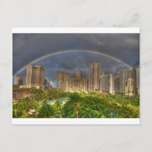 Regenbogen über Hawaii Postkarte