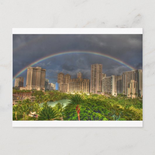 Regenbogen über Hawaii Postkarte (Vorderseite)
