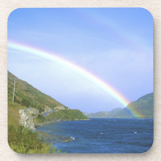 Regenbogen über Hawea Lake, South Island, New Getränkeuntersetzer (Vorderseite)