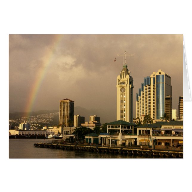 Regenbogen über Honolulu, Hawaii, USA 2 (Vorderseite (Horizontal))