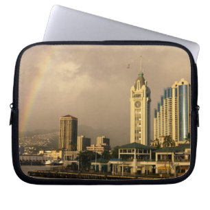Regenbogen über Honolulu, Hawaii, USA 2 Laptopschutzhülle