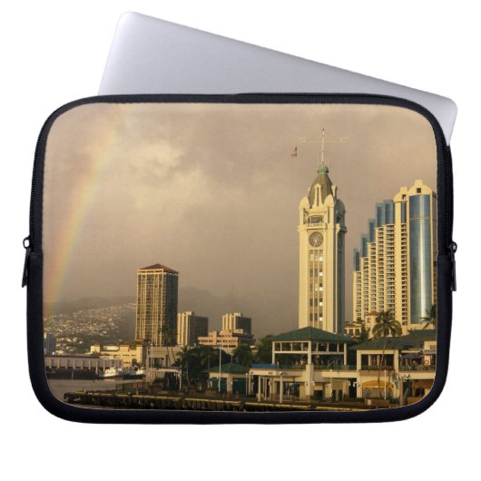 Regenbogen über Honolulu, Hawaii, USA 2 Laptopschutzhülle (Vorderseite)