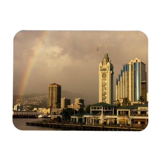 Regenbogen über Honolulu, Hawaii, USA 2 Magnet (Horizontal)