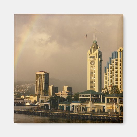 Regenbogen über Honolulu, Hawaii, USA 2 Magnet (Vorne)
