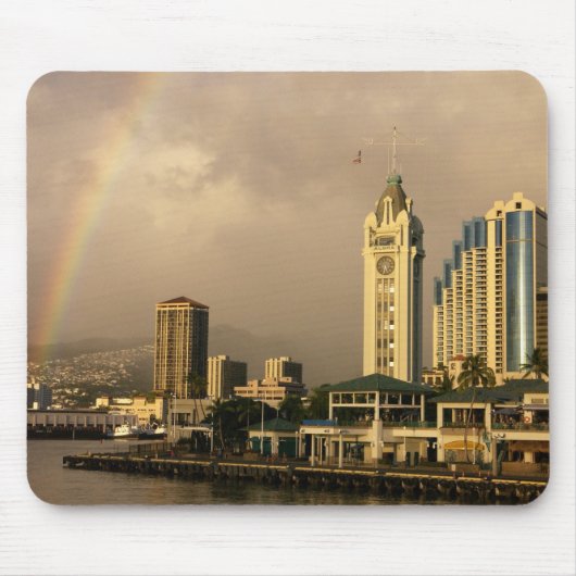 Regenbogen über Honolulu, Hawaii, USA 2 Mousepad (Vorne)