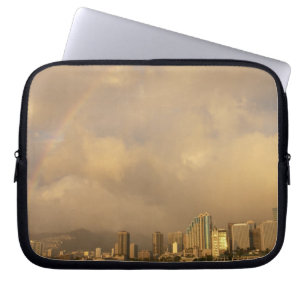 Regenbogen über Honolulu, Hawaii, USA 3 Laptopschutzhülle