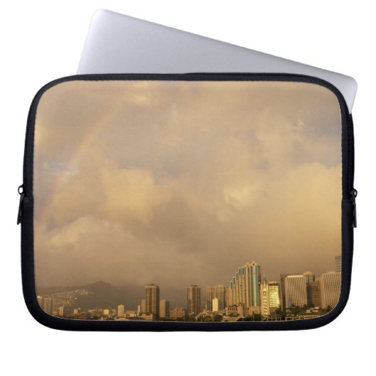 Regenbogen über Honolulu, Hawaii, USA 3 Laptopschutzhülle (Vorderseite)
