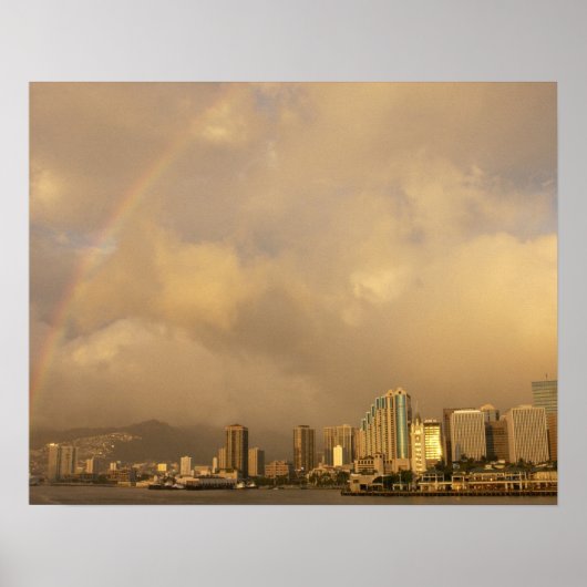 Regenbogen über Honolulu, Hawaii, USA 3 Poster (Vorne)