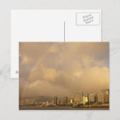 Regenbogen über Honolulu, Hawaii, USA 3 Postkarte (Vorne/Hinten)