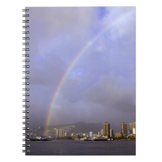 Regenbogen über Honolulu, Hawaii, USA Notizblock (Vorderseite)