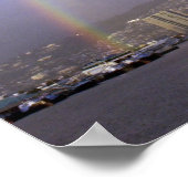 Regenbogen über Honolulu, Hawaii, USA Poster (Ecke)