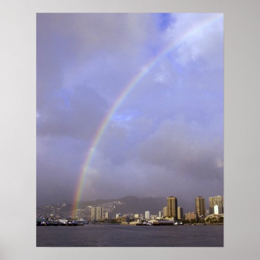 Regenbogen über Honolulu, Hawaii, USA Poster (Vorne)