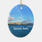 Regenbogen über Honolulu Keramik Ornament (Rechts)