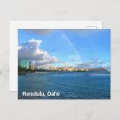Regenbogen über Honolulu Postkarte (Vorne/Hinten)