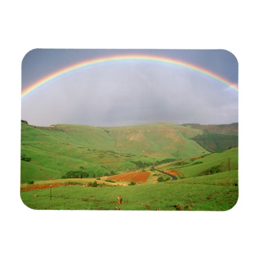 Regenbogen über Hügeln, Eastern Cape, Südafrika Magnet (Horizontal)