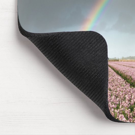 Regenbogen über Hyazinthen und eine Windmühle in Mousepad (Ecke)