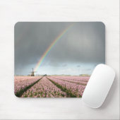 Regenbogen über Hyazinthen und eine Windmühle in Mousepad (Mit Mouse)