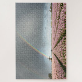 Regenbogen über Hyazinthen und eine Windmühle in Puzzle