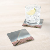 Regenbogen über Hyazinthen und eine Windmühle in Rechteckiger Pappuntersetzer (Vor Ort)