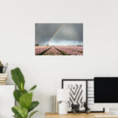 Regenbogen über Hyazinthen und einer Windmühle in  Poster (Heimbüro)