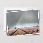 Regenbogen über Hyazinthen und einer Windmühle in Postkarte (Vorne/Hinten)