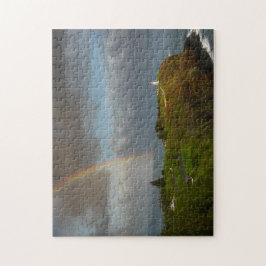 Regenbogen über Kilauea Leuchtturm auf Hawaii Puzzle