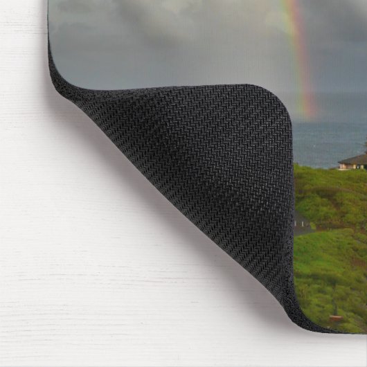 Regenbogen über Kilauea Leuchtturm auf Kauai, Mousepad (Ecke)