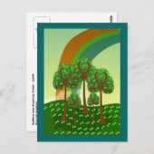 Regenbogen über Kleeblatt Forest Postkarte (Vorne/Hinten)