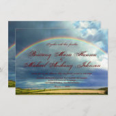 Regenbogen über Länderfeldern Hochzeitsfeiern Einladung (Vorne/Hinten)